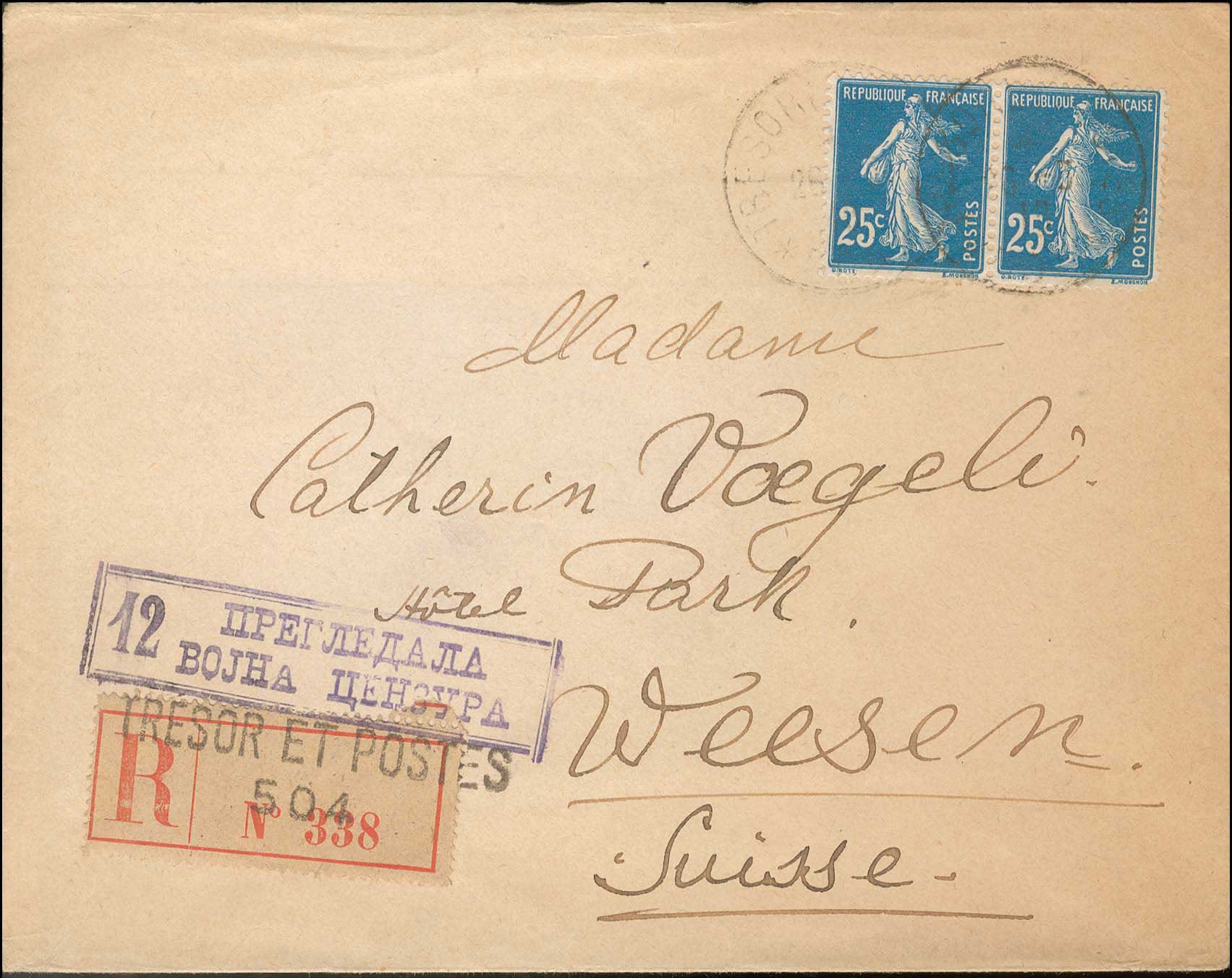 Lot 827 - - SerbianMilitary Post-Offices - A. Karamitsos Postal & Live Internet Auction 751 Lot 827 - - SerbianMilitary Post-Offices - A. Karamitsos Postal & Live Internet Auction 751