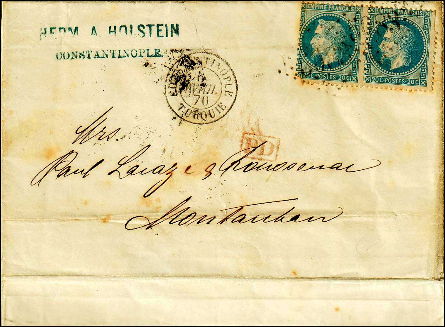 Lot 1150 - - FrenchP.O. - A. Karamitsos Postal & Live Internet Auction 755 Lot 1150 - - FrenchP.O. - A. Karamitsos Postal & Live Internet Auction 755