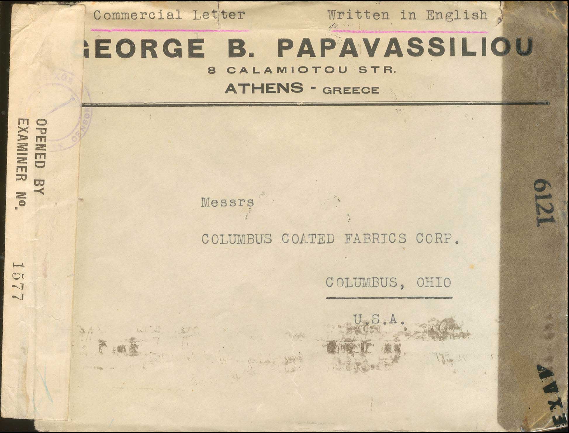 Lot 832 - - censorships - A. Karamitsos Postal & Live Internet Auction 751 Lot 832 - - censorships - A. Karamitsos Postal & Live Internet Auction 751