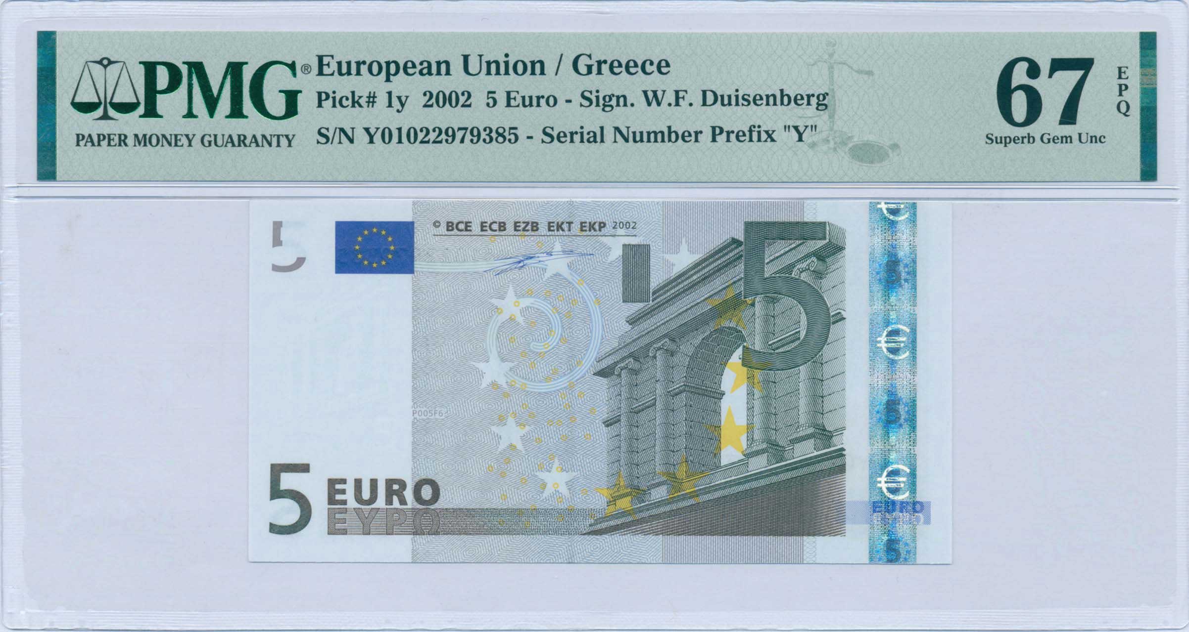Lot 6522 - PAPERMONEY - BANKNOTES - GREEKEURO ISSUES - A. Karamitsos Postal & Live Internet Auction 750, Part A Coins, Medals & Banknotes Lot 6522 - PAPERMONEY - BANKNOTES - GREEKEURO ISSUES - A. Karamitsos Postal & Live Internet Auction 750, Part A Coins, Medals & Banknotes