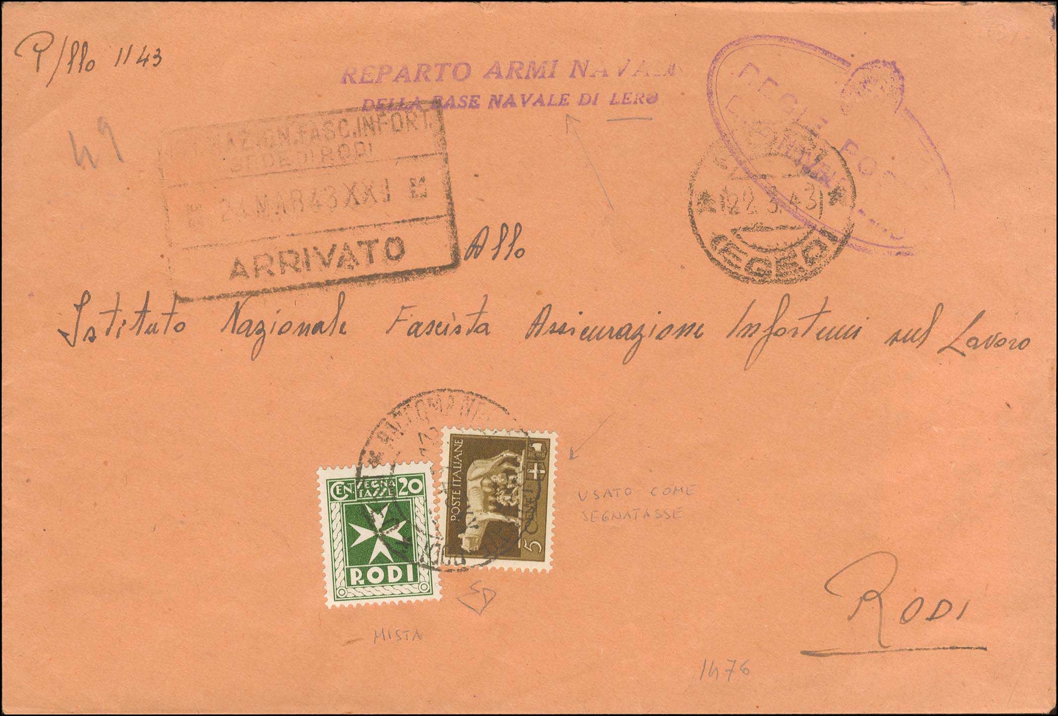 Lot 844 - - ItalianDodecanese - Italian Post Office Issues -  A. Karamitsos Postal & Live Internet Auction 754