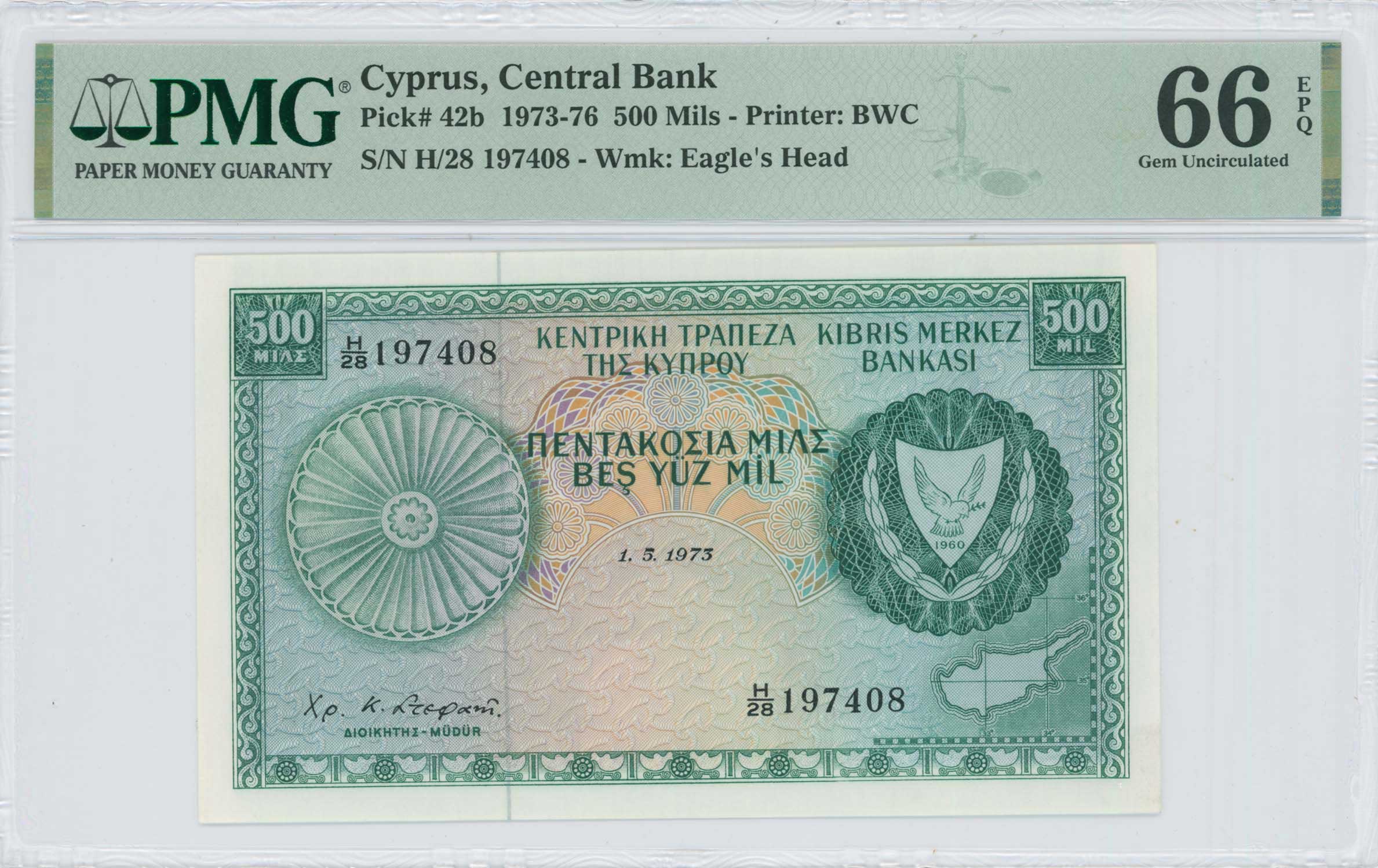 Lot 6838 - BANKNOTESOF CYPRUS  -  A. Karamitsos Live Internet Auction 25, Part A