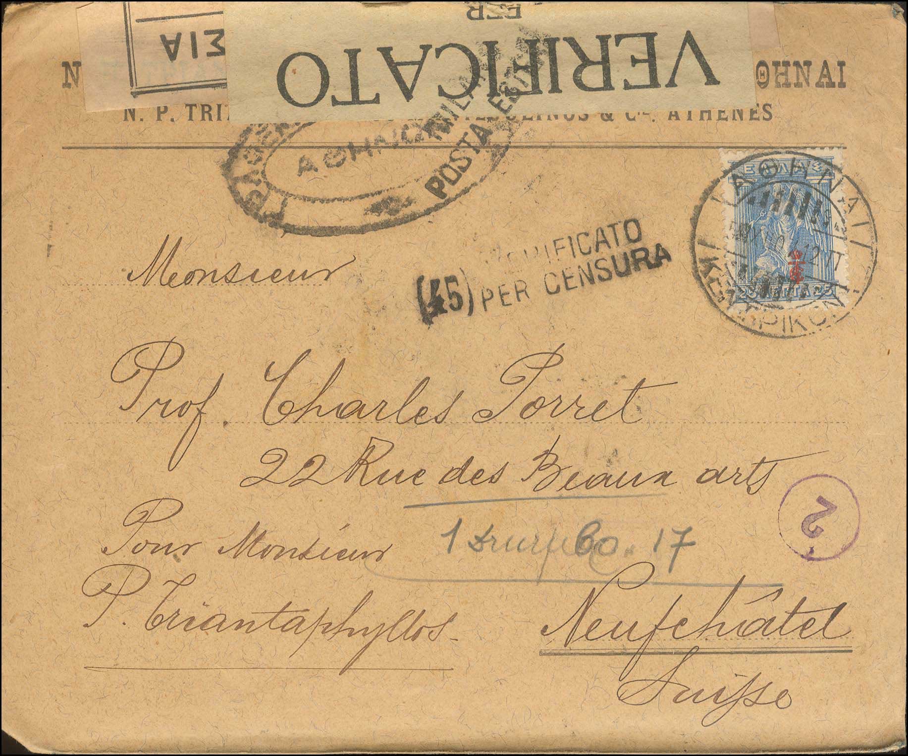 Lot 952 - - censorships - A. Karamitsos Postal & Live Internet Auction 754 Lot 952 - - censorships - A. Karamitsos Postal & Live Internet Auction 754