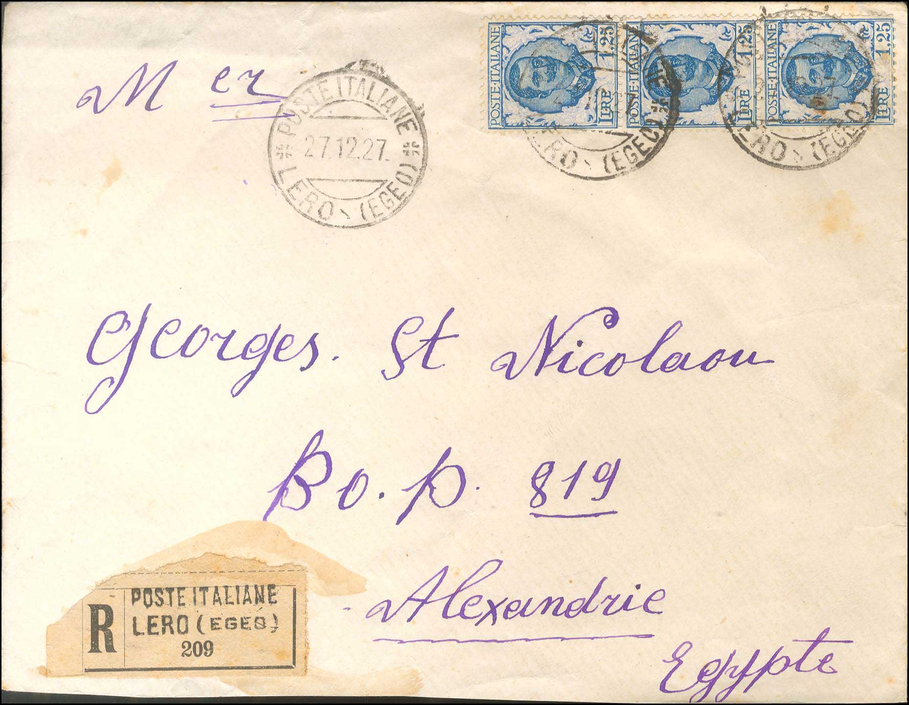 Lot 692 - - ItalianDodecanese - Italian Post Office Issues - A. Karamitsos Postal & Live Internet Auction 751 Lot 692 - - ItalianDodecanese - Italian Post Office Issues - A. Karamitsos Postal & Live Internet Auction 751