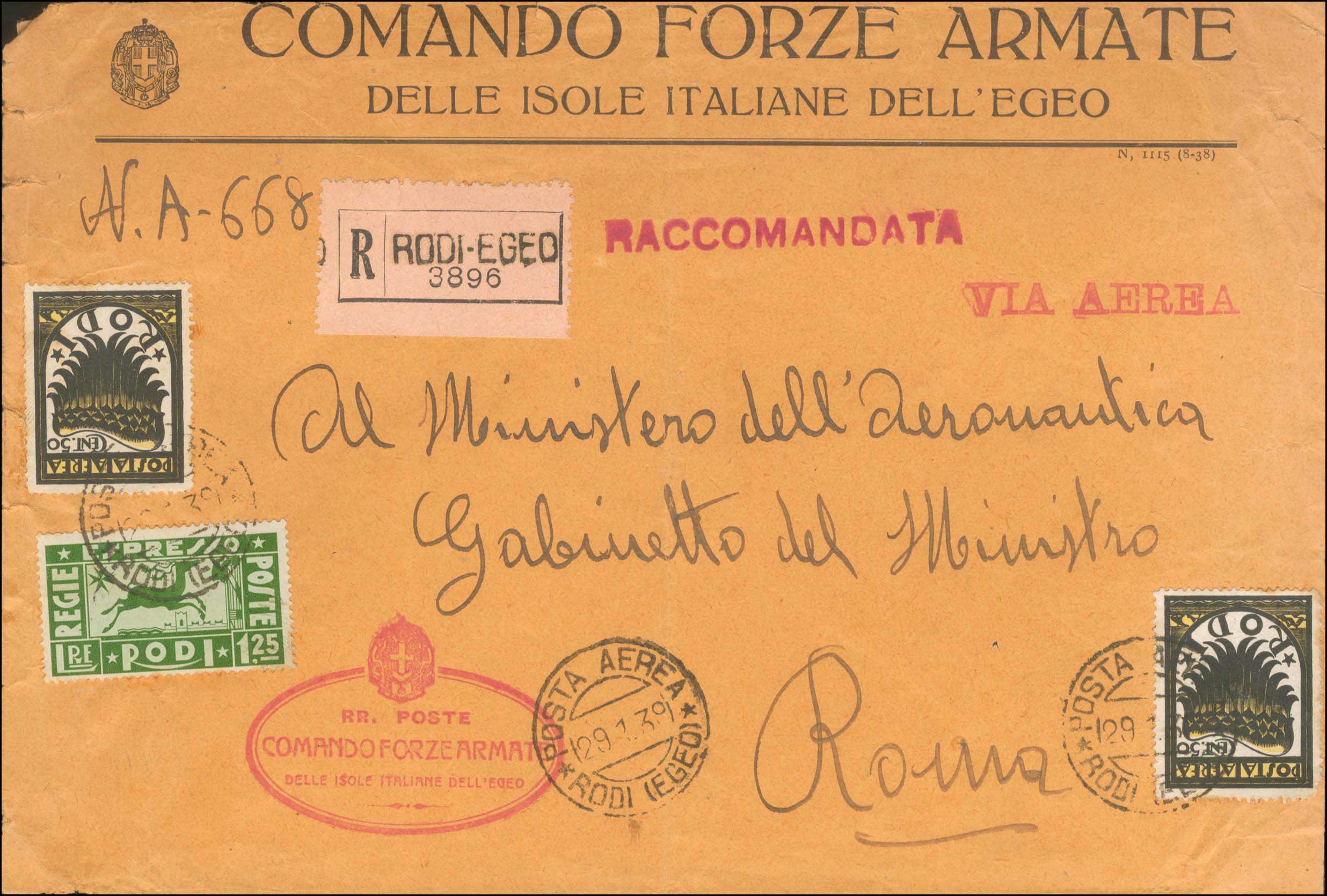 Lot 695 - - ItalianDodecanese - Italian Post Office Issues - A. Karamitsos Postal & Live Internet Auction 751 Lot 695 - - ItalianDodecanese - Italian Post Office Issues - A. Karamitsos Postal & Live Internet Auction 751