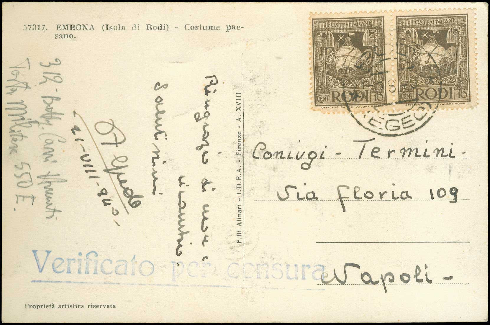 Lot 924 - ItalianDodecanese - Italian Post Office Issues  -  A. Karamitsos Live Internet Auction 27